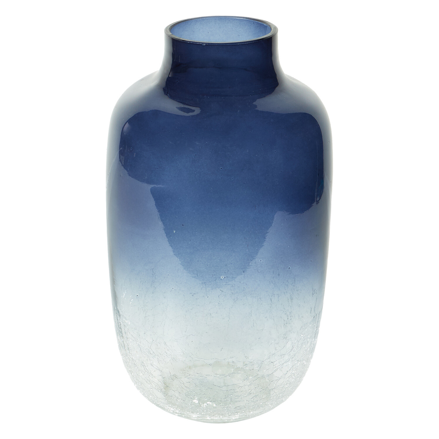 Navy Crackle Vase Navy Image 2