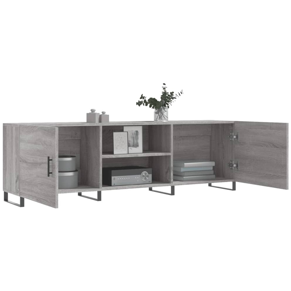 vidaXL 2 Door 2 Shelf Grey Sonoma TV Cabinet Image 4