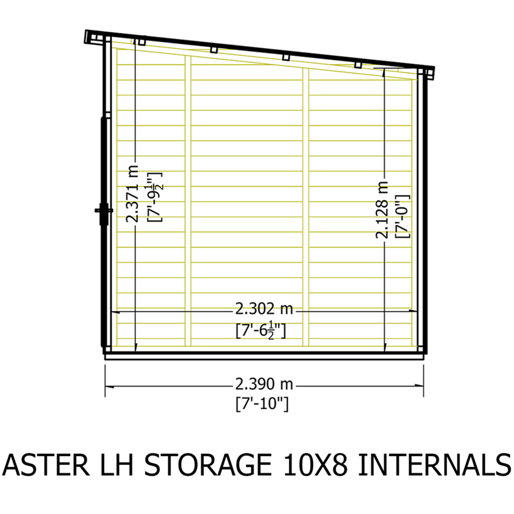 Shire Aster 10 x 8ft Shiplap Left Hand Storage Pent Summerhouse Image 3
