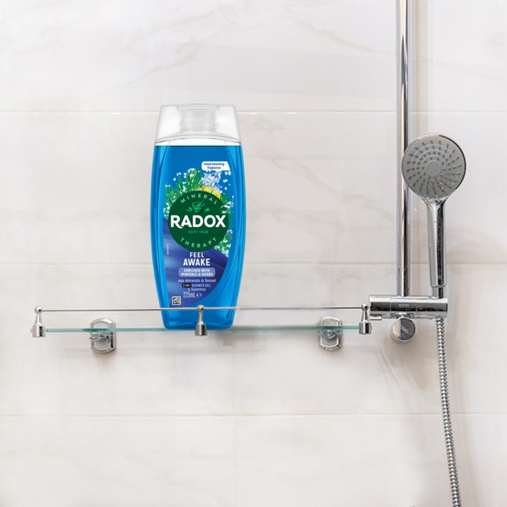 Radox 2-in-1 Feel Awake Fennel and Sea Minerals Body Wash and Shampoo 225ml 6 Pack Image 2