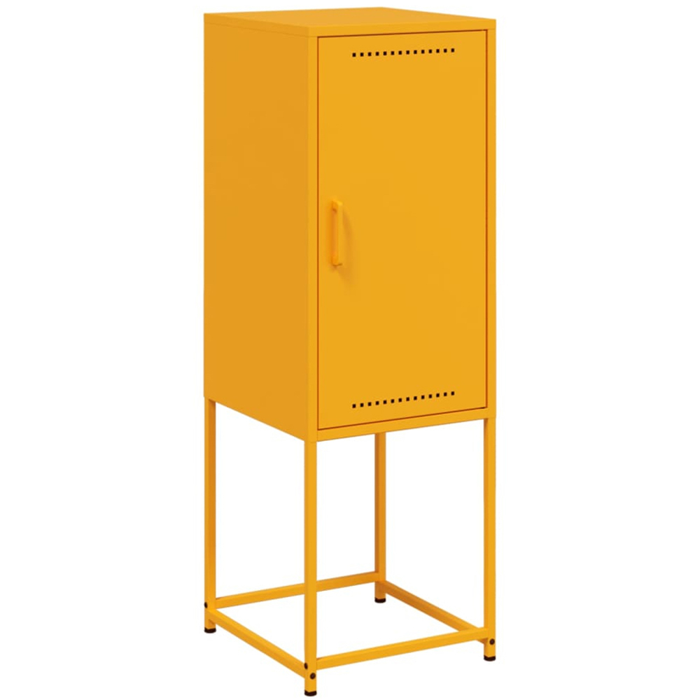 vidaXL Single Door Mustard Yellow Steel Highboard Image 2