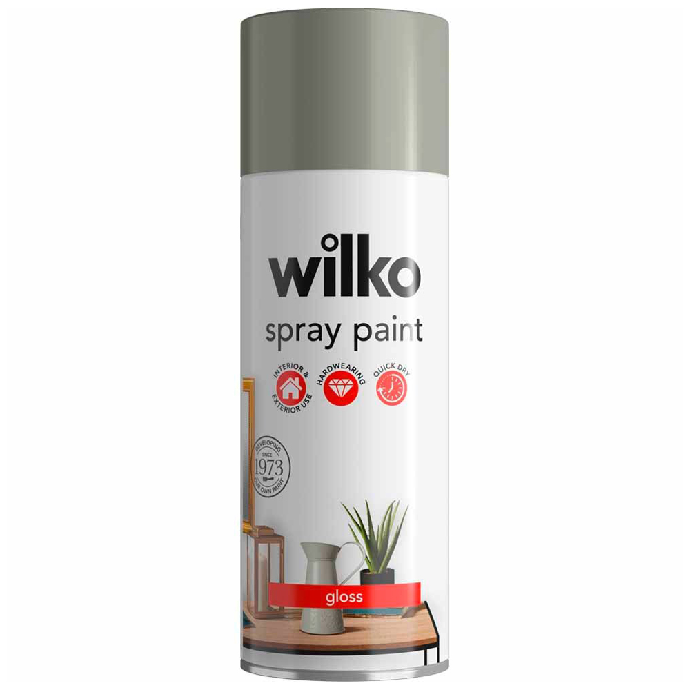 Wilko Storm Cloud Gloss Spray Paint 400ml Image 1
