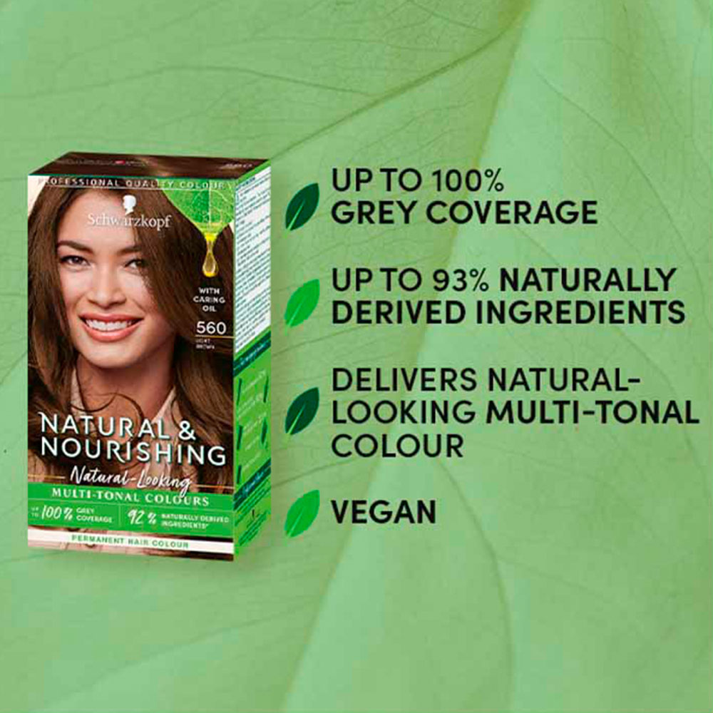 Schwarzkopf Natural and Nourishing Vegan Light Brown 560 Hair Dye Image 6