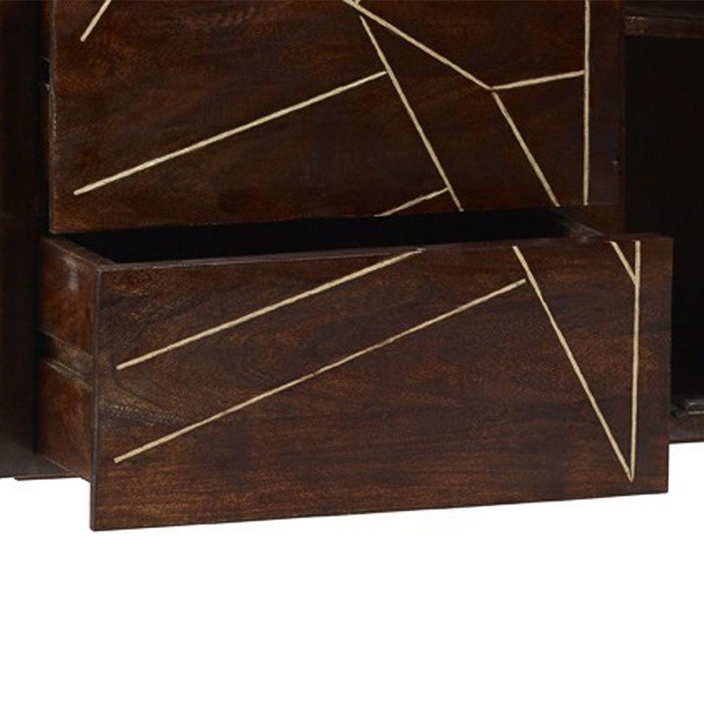 Brooklyn Ozella 2 Door 3 Drawer Dark Gold Extra Large Sideboard Image 5