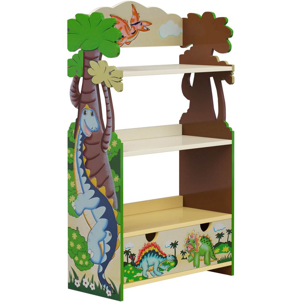 Teamson Kids 3 Shelf Fantasy Fields Dinosaur Kingdom Toy Bookshelf Image 2