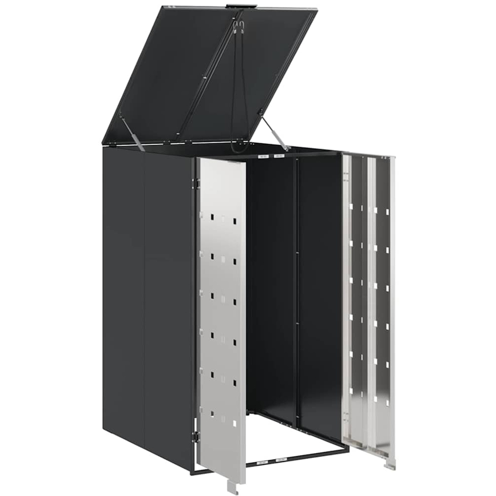 vidaXL Anthracite and Silver Wheelie Bin Storage Shed Image 5