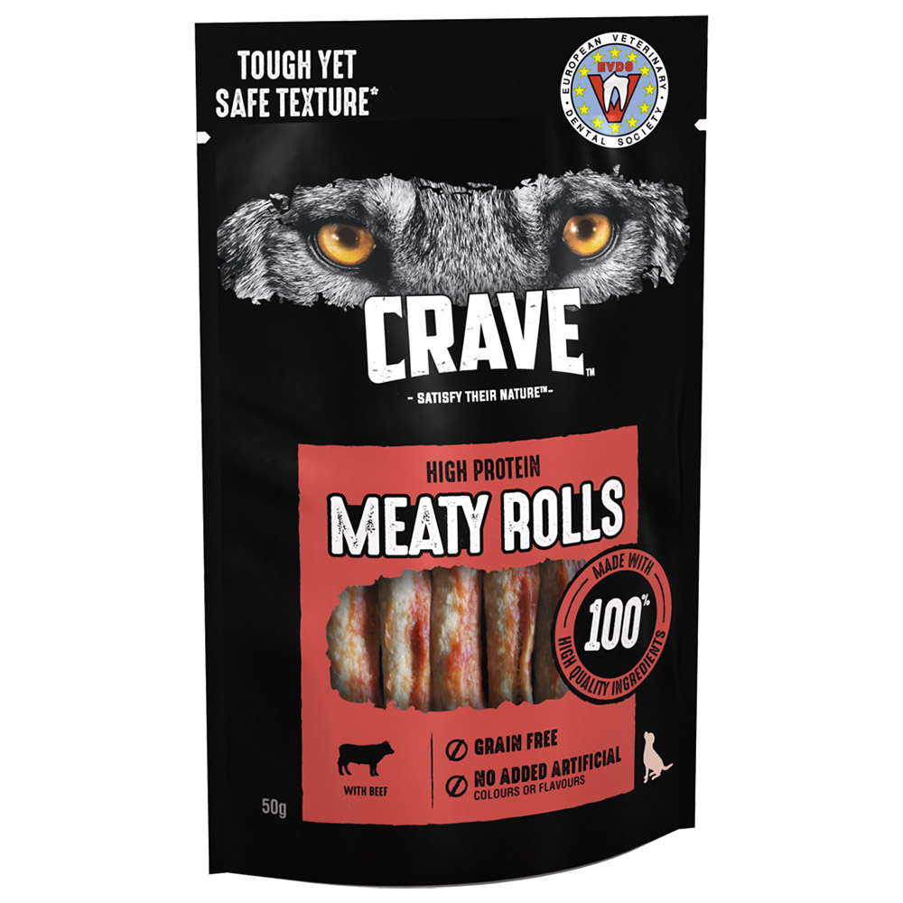CRAVE Meaty Rolls with Beef 50g Image 2