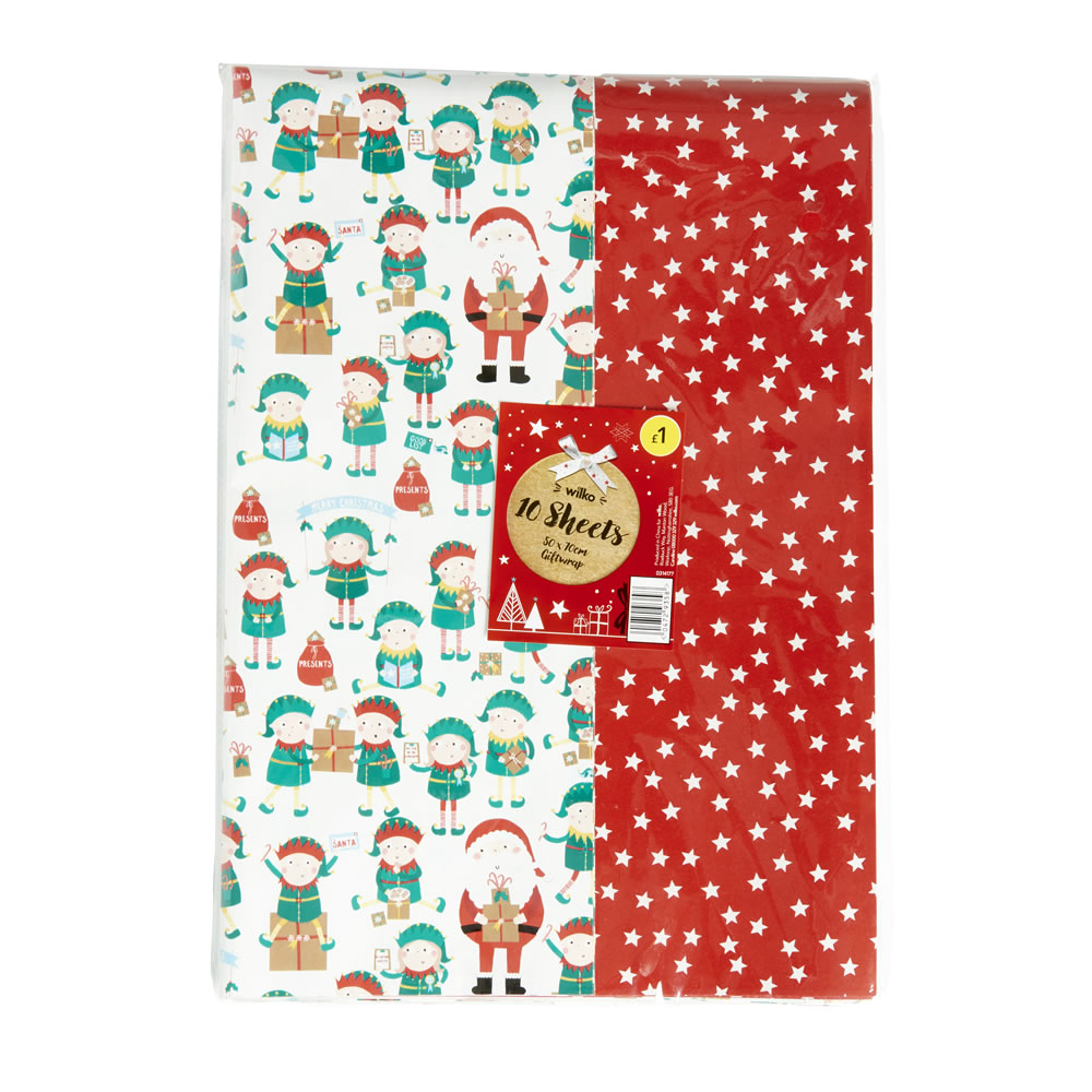 Wilko 10 sheets Christmas Kids Gift Wrap Image