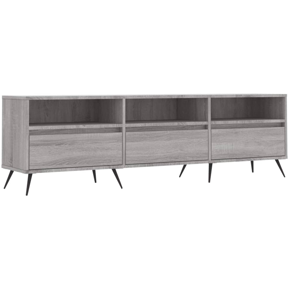 vidaXL 3 Drawer 3 Shelf Grey Sonoma TV Cabinet Image 2