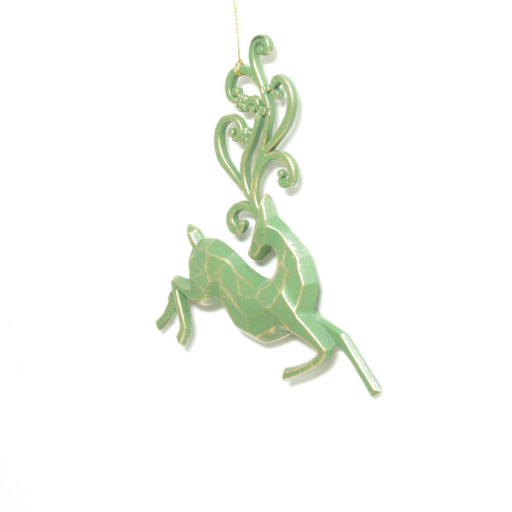 Brushed Gold Reindeer Hanging Decoration Image 7