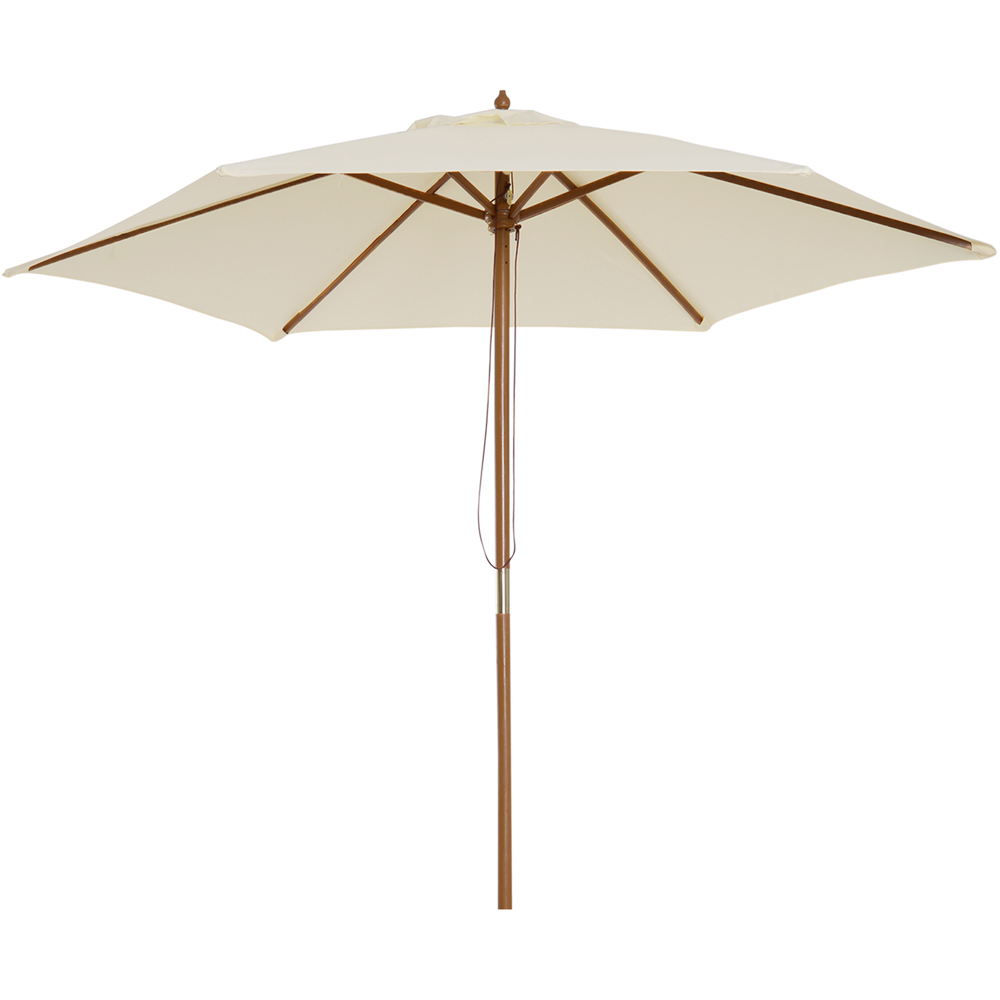 Outsunny Beige Wooden Parasol 2.5m Image