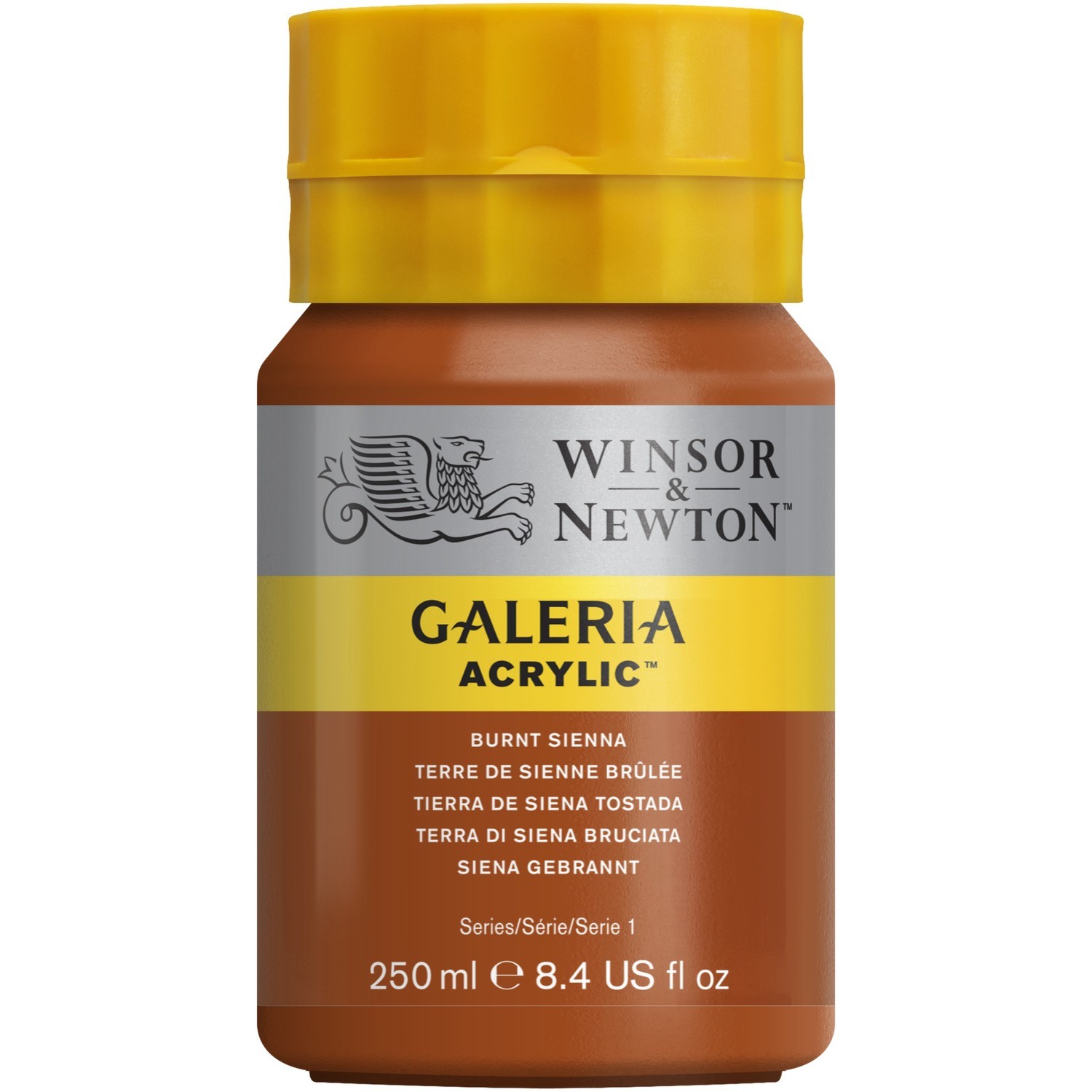 Winsor and Newton 250ml Galeria Acrylic Paint - Burnt Sienna Image 1