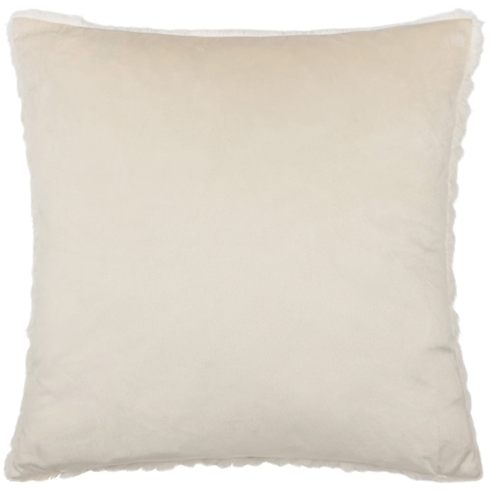 Paoletti Sonnet Ecru Cut Faux Fur Cushion Image 3