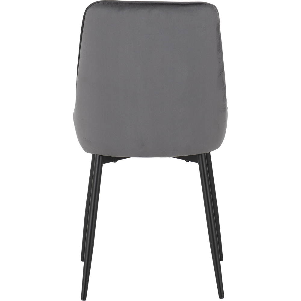 Seconique Avery Set of 2 Grey Velvet Dining Chair Image 7