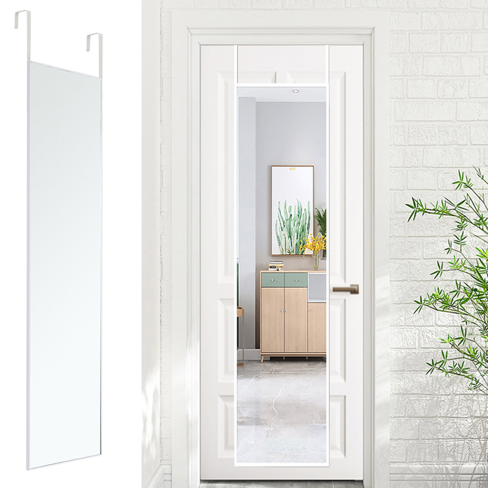 Living and Home White Frame Over Door Full Length Mirror 37 x 147cm Image 6