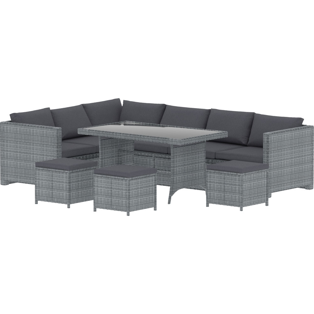 Garden Vida Belgrave Rattan Effect 9 Seater Garden Dining Set Grey Image 2