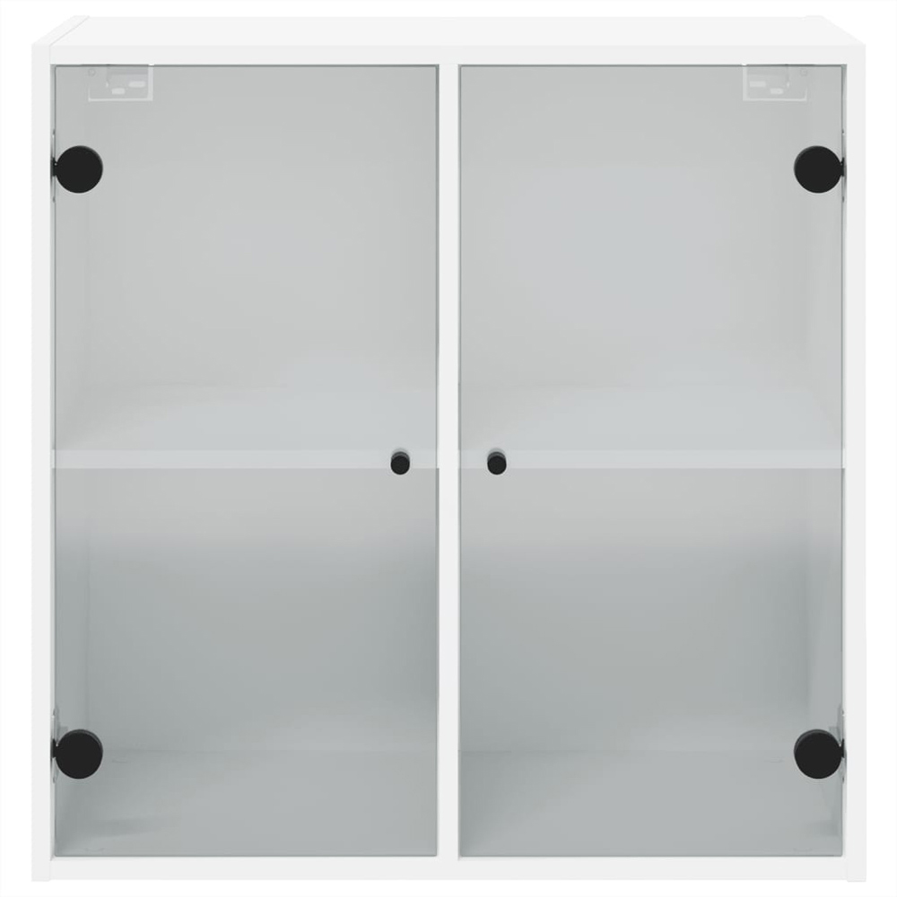 vidaXL 2 Glass Door White Wall Cabinet Image 5