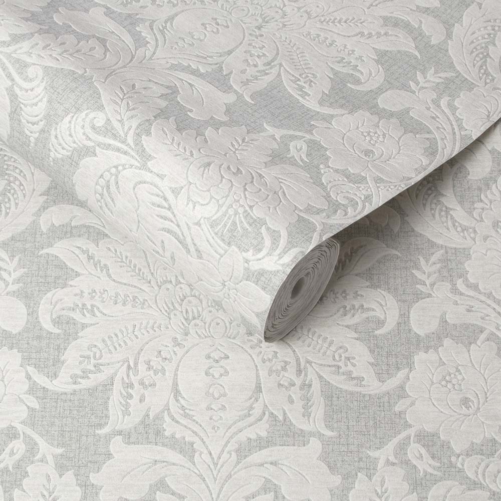 Superfresco Easy Venetian Damask Grey Wallpaper Image 2