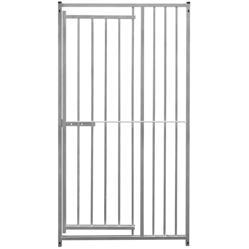 MonsterShop 1m Silver Dog Run Panel with Door and 8cm Bar Spacing Image 2