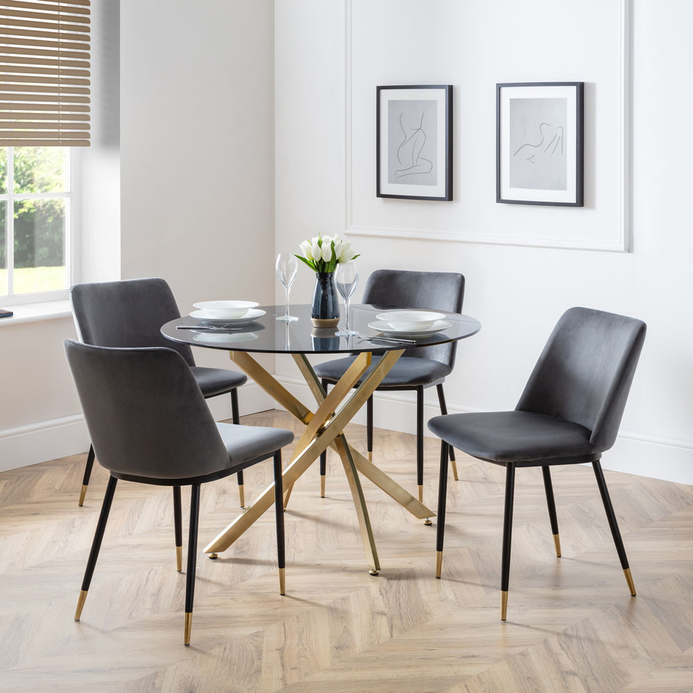 Julian Bowen Delaunay Set of 2 Grey Dining Chair Image 8