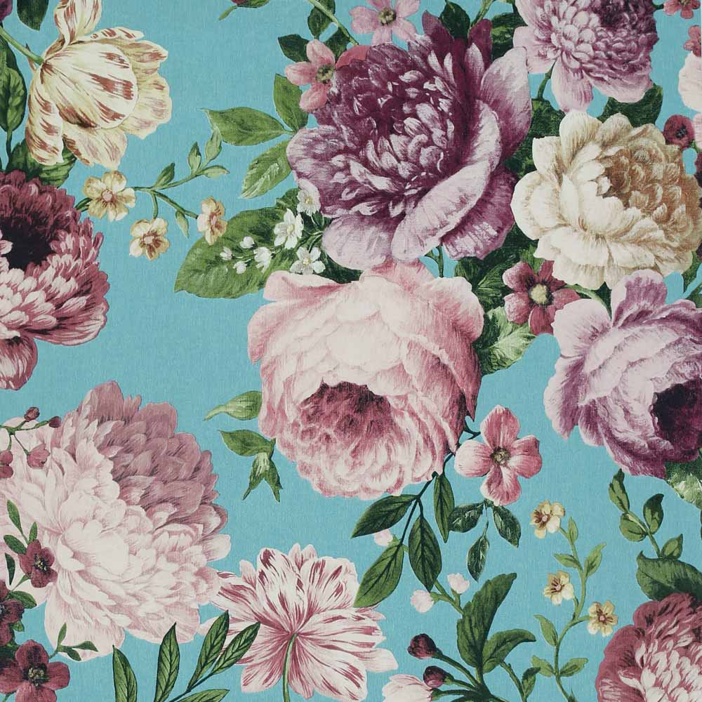 Arthouse Tapestry Floral Teal/Pink Wallpaper Image 1