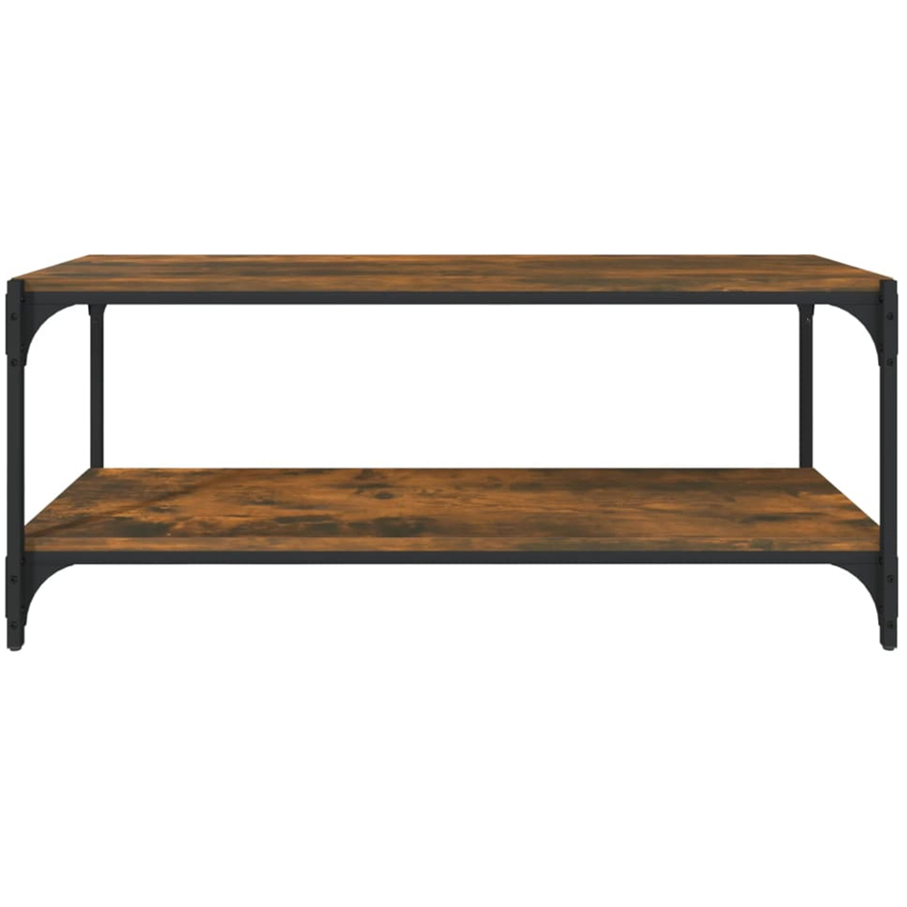 vidaXL Single Shelf Smoked Oak Wood and Steel TV Cabinet Image 5