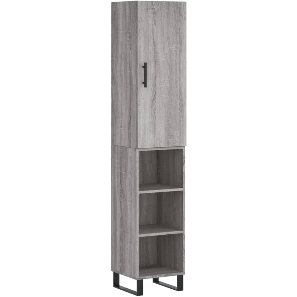 vidaXL Single Door 3 Shelf Grey Sonoma Highboard Image 2