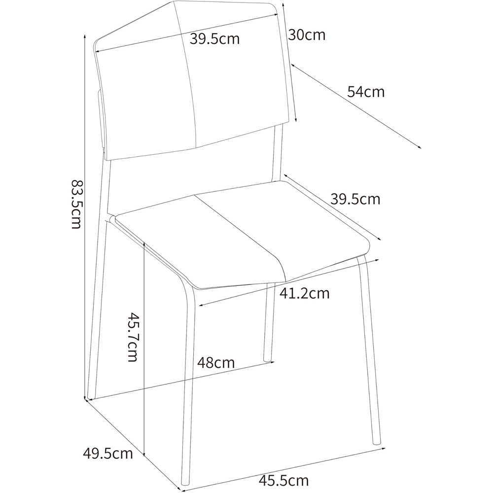 Core Products Academy Set of 2 Light Grey Plastic Kitchen Chair Image 9