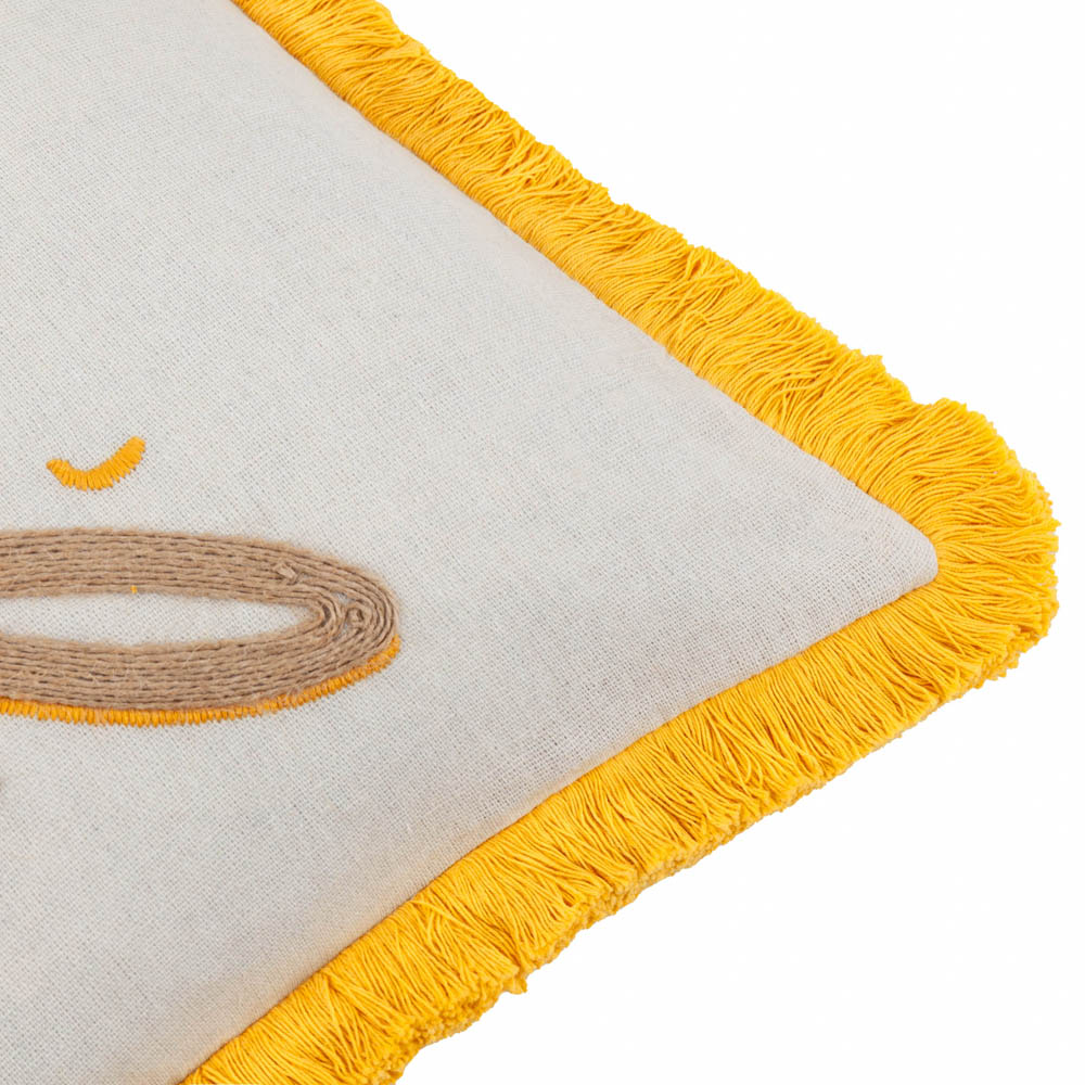 furn. Yellow Soleil Embroidered Polyester Filled Cushion 30 x 50cm Image 4