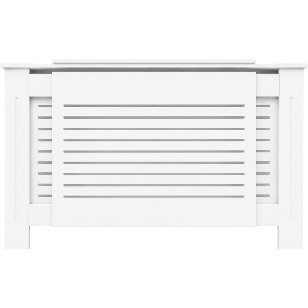 Caecus White Horizontal Slat Radiator Cover 815 x 1400-2030 x 190mm Image