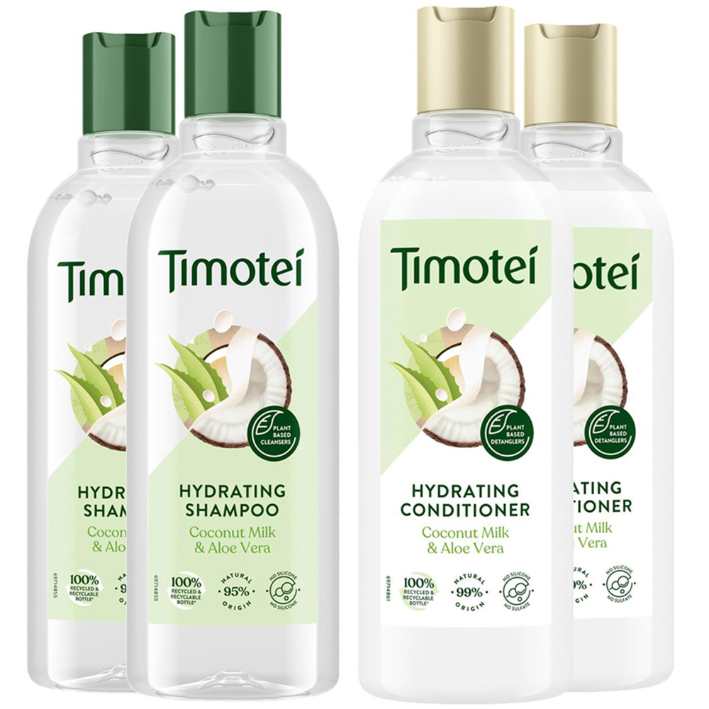 Timotei Hydrating Shampoo and Conditioner Set 300ml 2 Pack Image 1