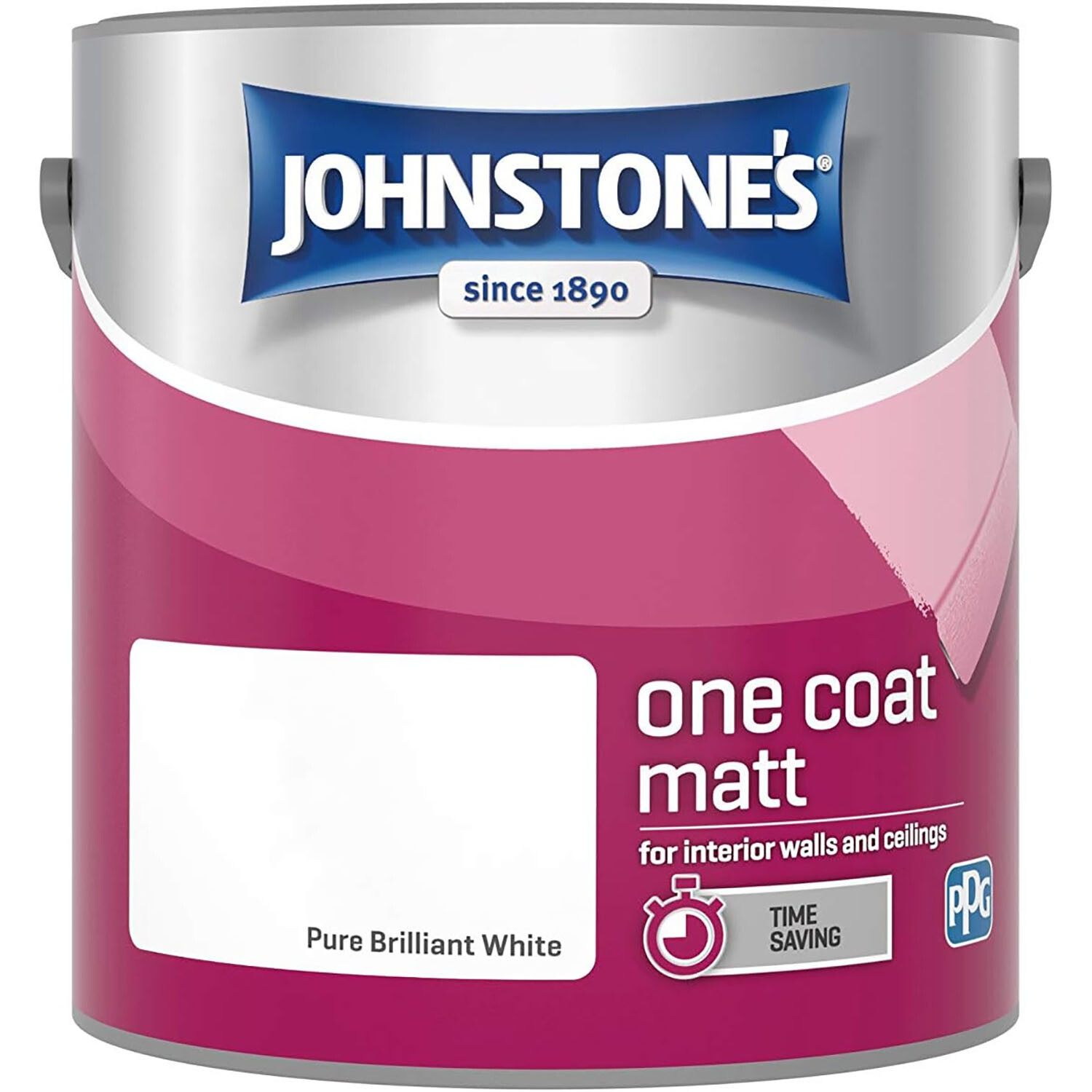 Johnstones One Coat Matt Paint - Pure Brilliant White Image 2