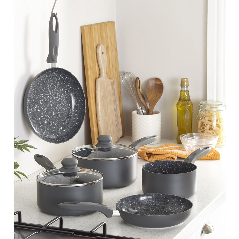 Durastone Grey Non Stick Aluminium Cookware Set of 5 Image 6