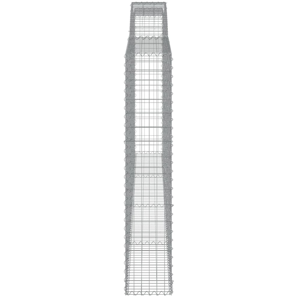 vidaXL Silver Galvanised Iron Arched Gabion Basket 160/180 x 30 x 400cm 3 Pack Image 3