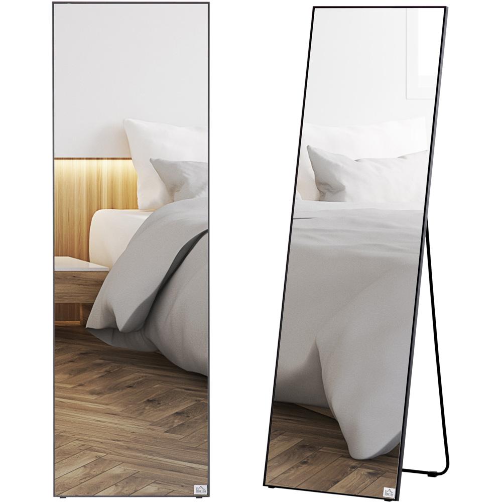 Portland Black Frame Full Length Mirror 50 x 161cm Image 1