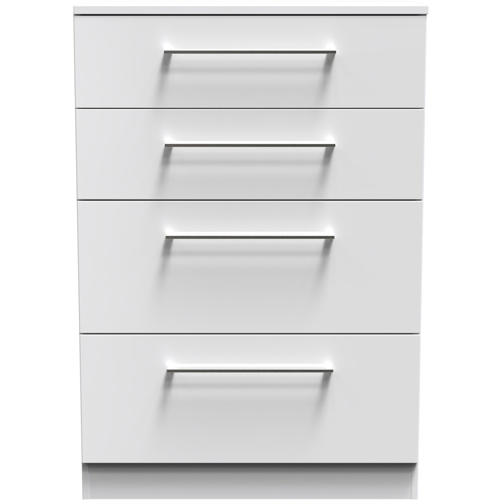 Crowndale Worcester 4 Drawer White Chest of Drawers Ready Assembled Image 3