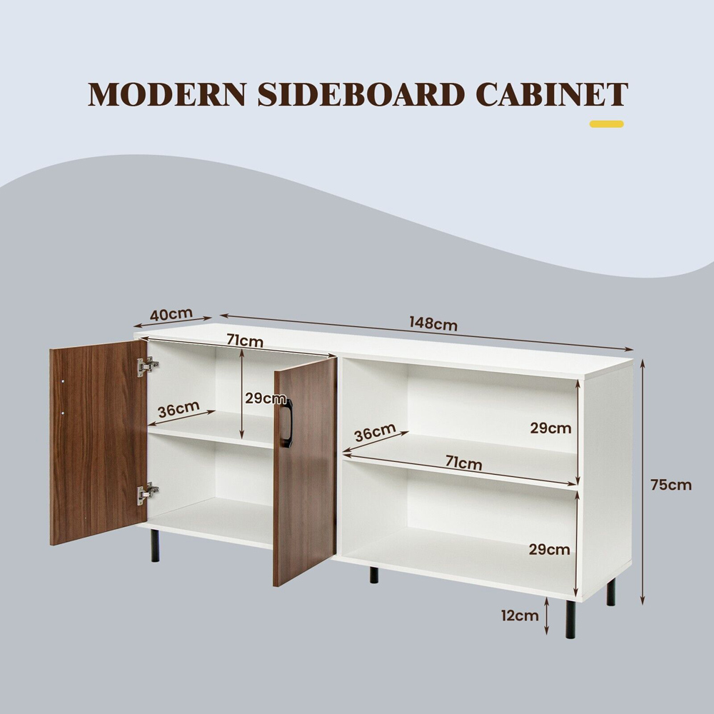 Costway 2 Door 2 Shelf Sideboard Image 8