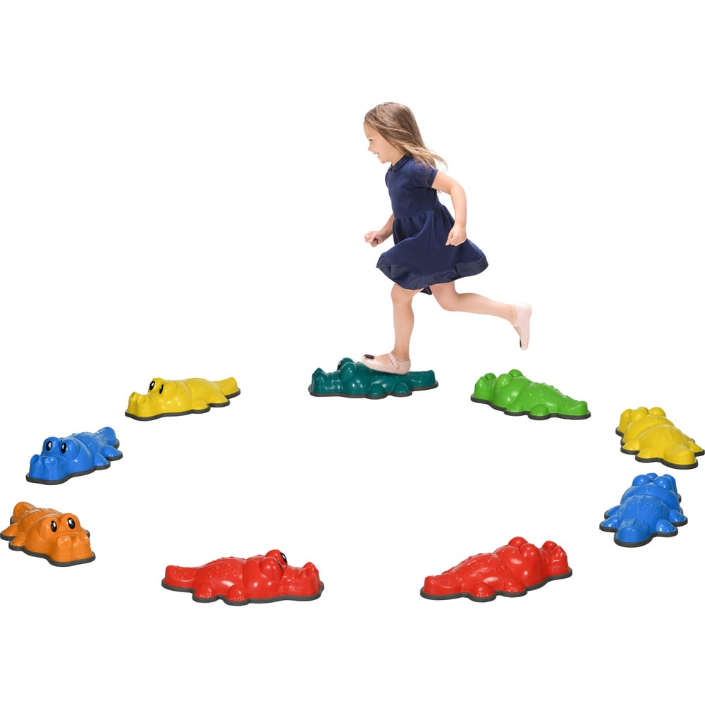 ZONEKIZ 9 Piece Crocodile Shaped Stepping Stone Image 3