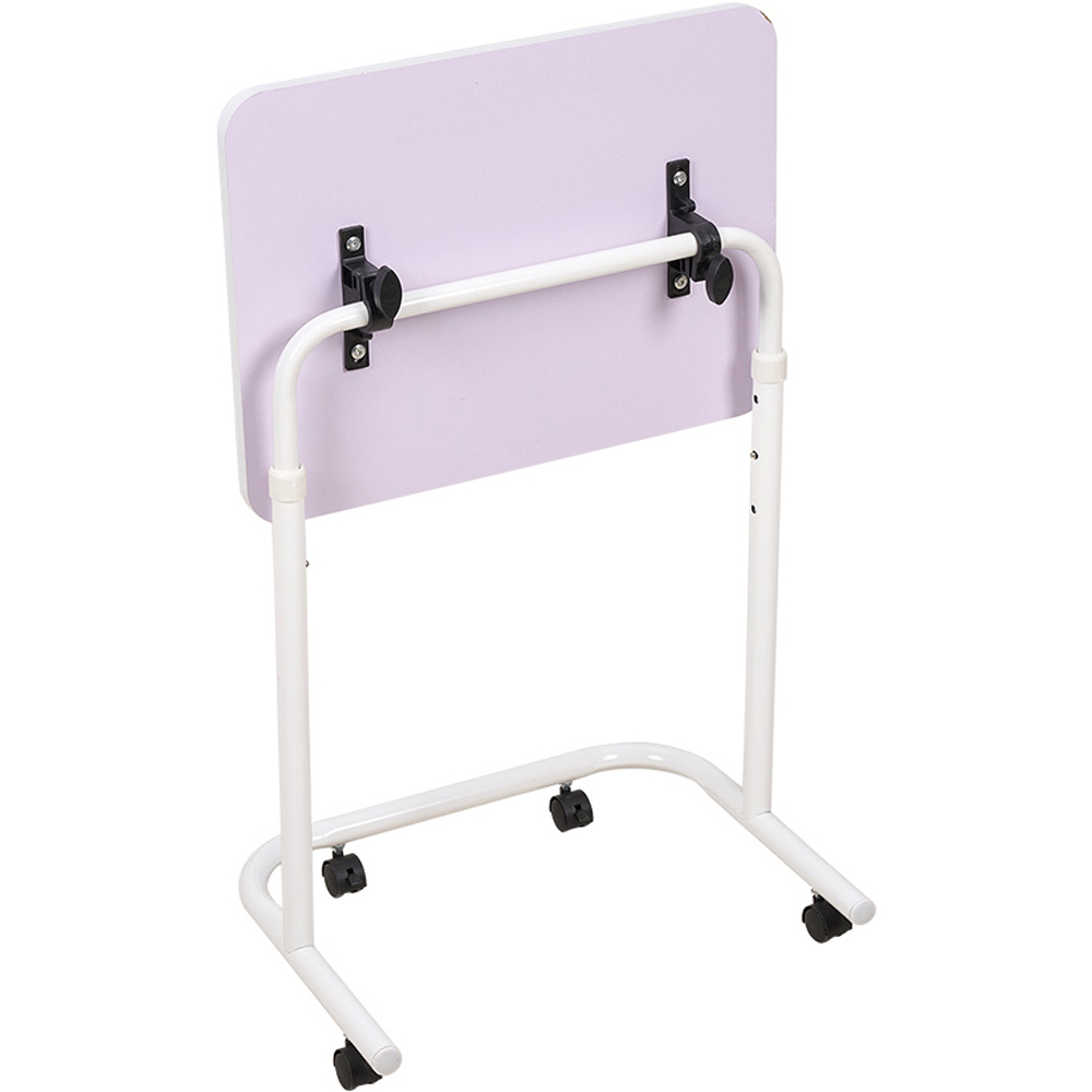 Living and Home White Adjustable Mobile Side Table Image 4
