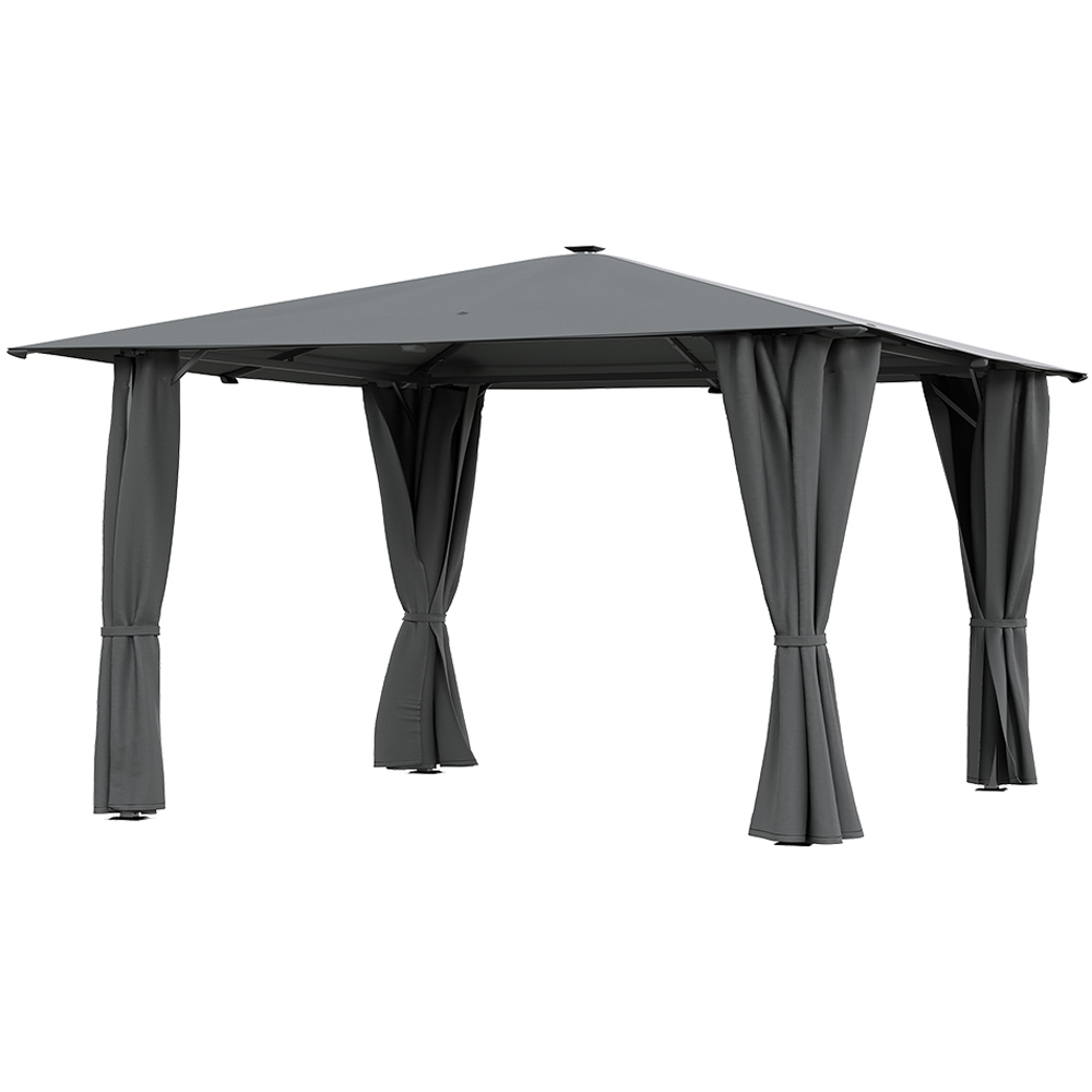 Living and Home Dark Grey Solar LED Metal Gazebo 4 x 2.6m Image 2