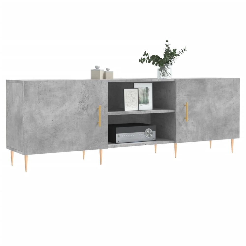 vidaXL 2 Door 2 Shelf Concrete Grey TV Cabinet Image 3