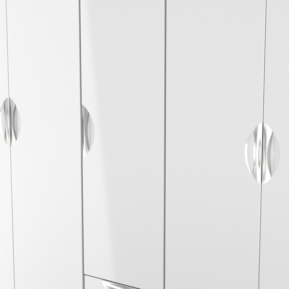 Crowndale Camden 5 Door 2 Drawer White Gloss and White Wardrobe Ready Assembled Image 9