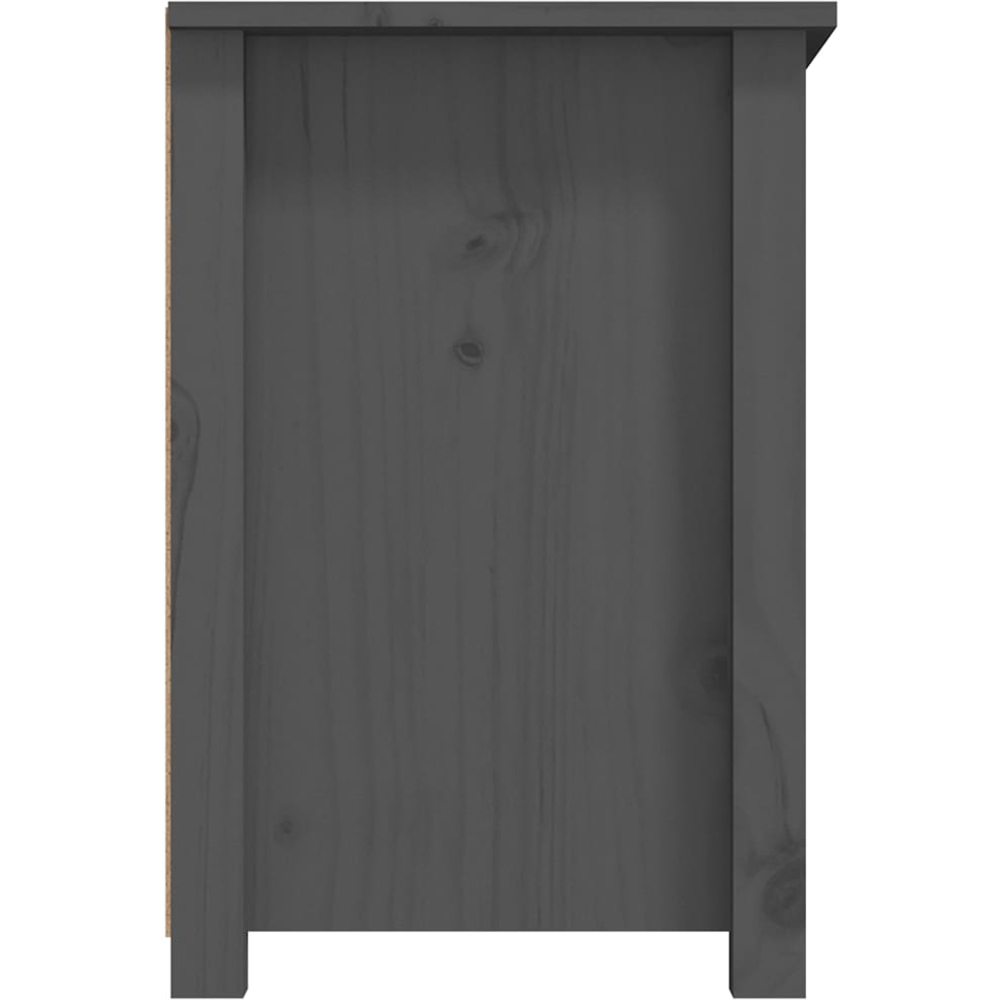 vidaXL 2 Drawer Single Shelf Grey Solid Pine Wood TV Cabinet Image 6