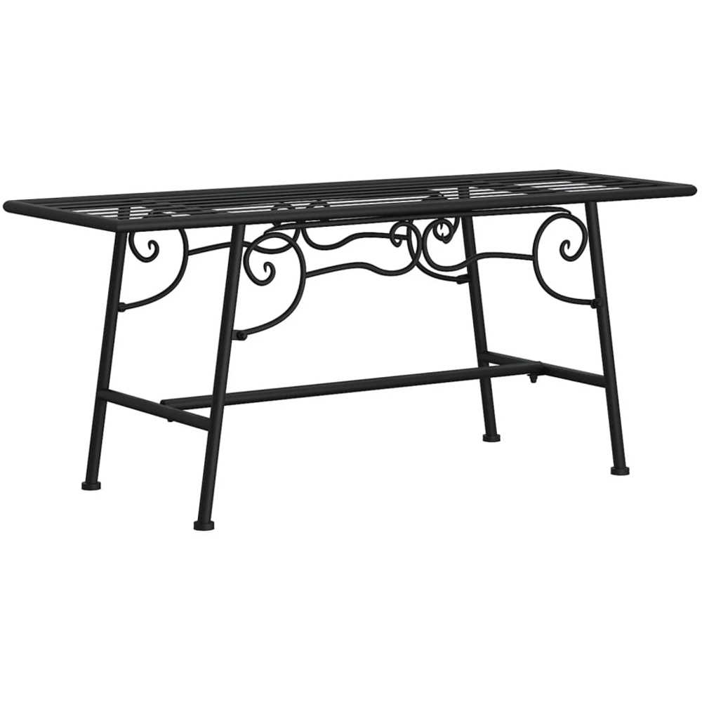 vidaXL Black Steel Scrollwork Garden Bench Image 2
