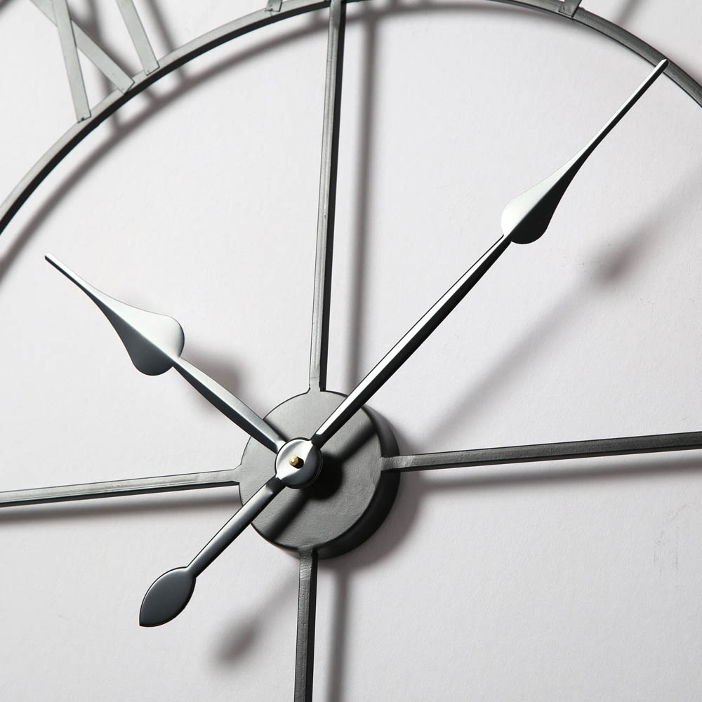 EOS Black Skeleton Wall Clock with Roman Numerals 100cm Image 5