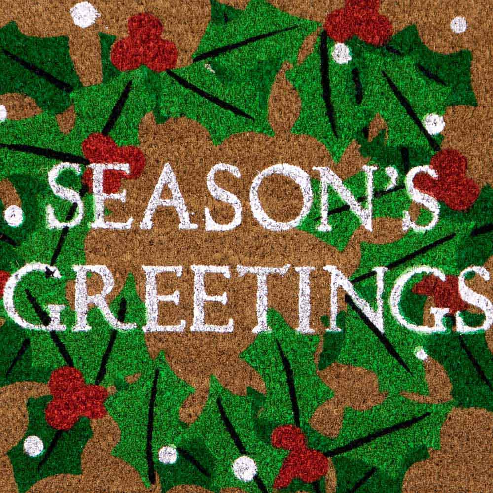 JVL Festive Christmas Seasons Greetings Latex Backed Coir Doormat 40 x 58cm Image 4