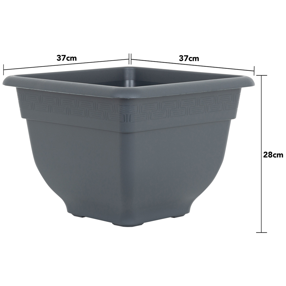 Wham Bell Pot Slate Recycled Plastic Square Planter 37cm 4 Pack Image 4