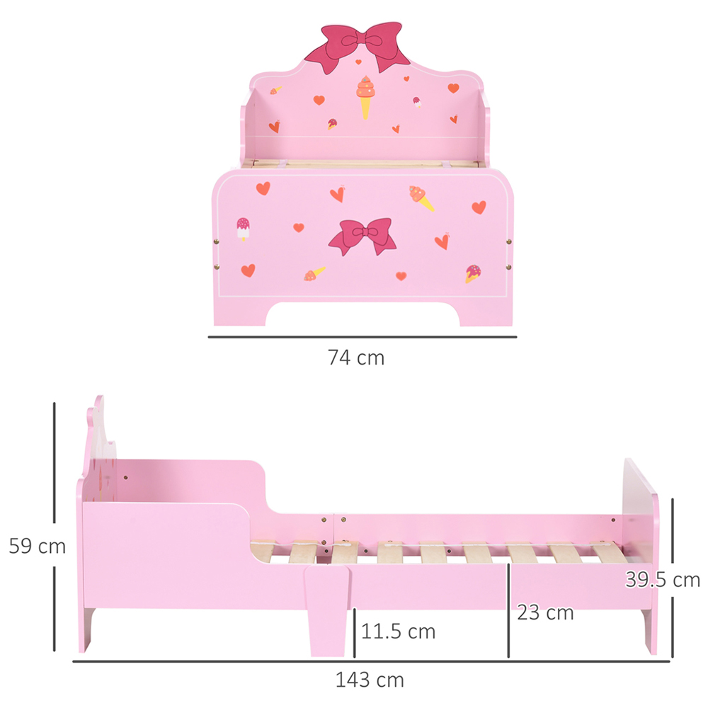 Playful Haven Single Pink Princess Kids Toddler Bed Image 7