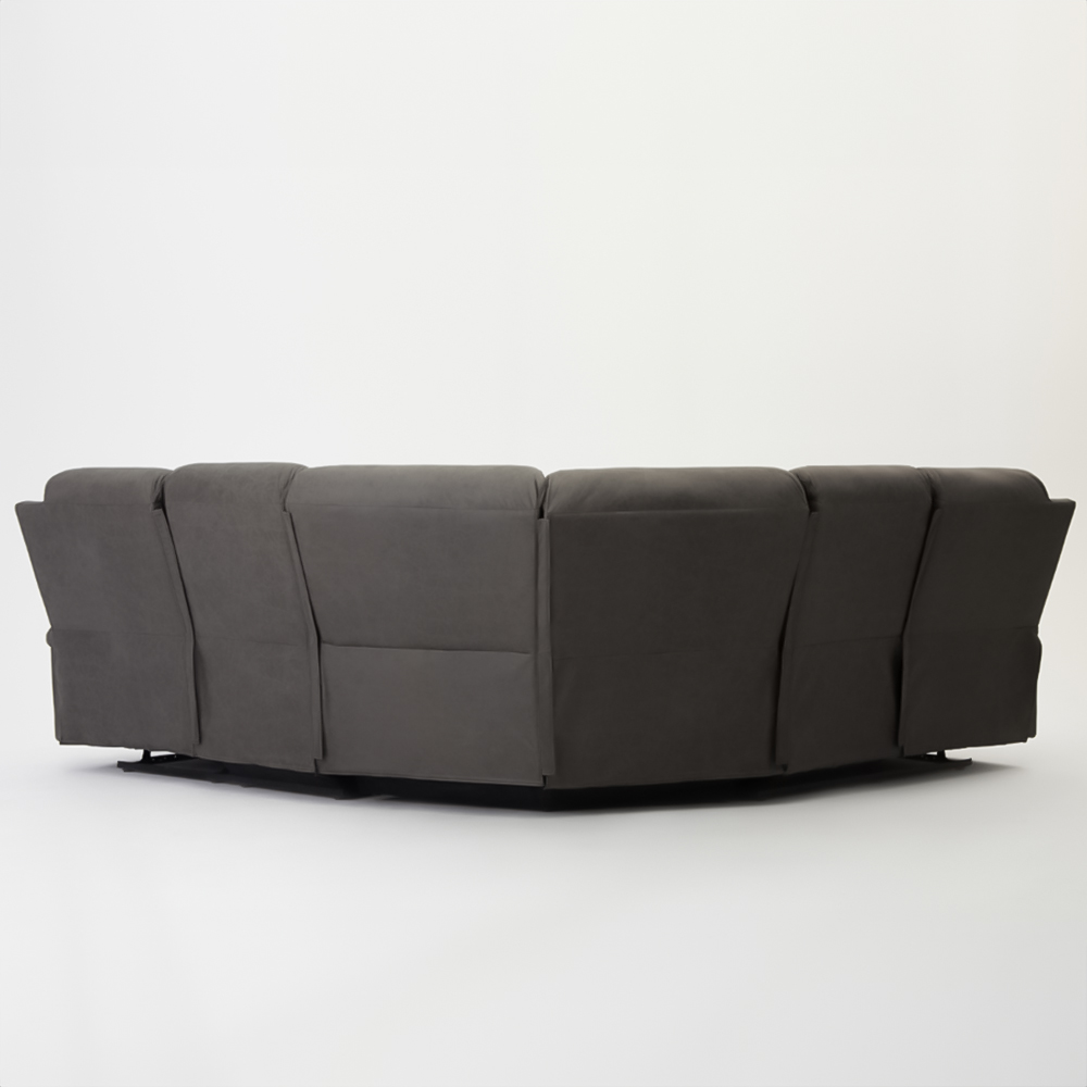 Home Detail Selby 5 Seater Grey Air Leather Manual Recliner Sofa Image 6