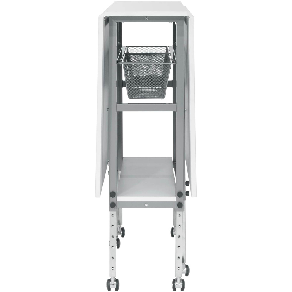 Sewing Online 13374 Silver and White Adjustable Fabric Cutting Table with Storage Image 4